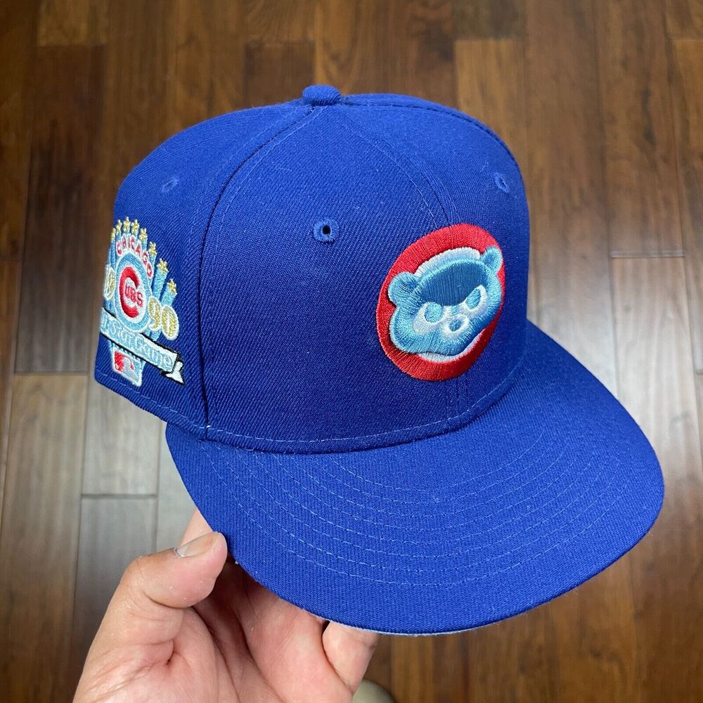 Chicago Cubs New Era 1990 All Star Game Patch Blue Hat Size 7 1/8 59Fifty MLB H1